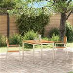 vidaXL Tuinstoel 2 pcs Massief Teakhout en RVS