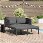 vidaXL Ligstoel Antraciet 153 x 115 x 69.5 cm Gepoedercoat staal