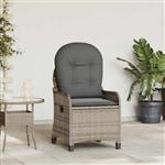vidaXL Ligstoel met kussen Grijs 56 x 66 x 95 cm poly rattan