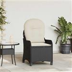 vidaXL Ligstoel met kussen Zwart 56 x 66 x 95 cm poly rattan
