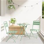 vidaXL Tuin Opvouwbare Stoel 2 pcs Licht muntgroen 42 x 52 x 82 cm