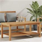 vidaXL Salontafel met opslag Bruin 110 x 55 x 45 cm Massief Teakhout