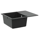 vidaXL Wasbak Zwart 560 x 460 mm 80% Kwarts en 20% Hars