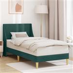vidaXL Bedframe Effen met hoofdeinde Donkergroen 100 x 200 cm Stof
