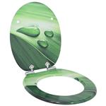 vidaXL Zachte sluit toiletbril Groene Druppel 44 x 38 cm MDF-plaat