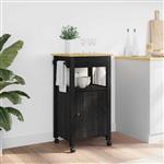 vidaXL Keuken Trolley MONZA Zwart 48 x 40 x 88,5 cm Massief Vurenhout