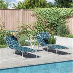 vidaXL Ligstoel 2 pcs Groen 58 x 188 x 77cm Polyester