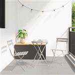 vidaXL Tuin Opvouwbare Stoel 2 pcs Beige 42 x 46 x 82cm Metaal