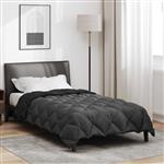 vidaXL Winter Dekbed Zwart en Anthraciet 135 x 220 cm Microfiber