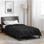 vidaXL Winter Dekbed Zwart 140 x 200 cm Microfiber