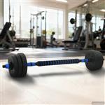 vidaXL 2-in-1 Halter-Barbell Set 20kg 20kg Zwart en Blauw