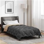 vidaXL Winter Dekbed Antraciet en Taupe 140 x 200 cm Microfiber