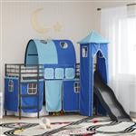 vidaXL Loftbed voor Kids Zwart en Blauw 100 x 190 cm Metaal