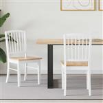 vidaXL Eettafelstoelen 2 pcs Wit 50 x 52,5 x 91 cm Massief Rubberhout