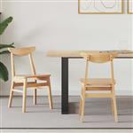 vidaXL Eettafelstoelen 2 pcs Naturel 42 x 47.5 x 81 cm