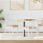 vidaXL Eetkamerstoel 2 pcs Wit en Bruin Massief Rubberhout