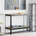 vidaXL Werkbank Zwart 115 x 55 x 91 cm Bewerkt hout en metaal