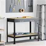 vidaXL Werkbank met lade Zwart 114 x 54 x 91 cm Bewerkt hout en metaal