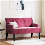 vidaXL Chesterfield Bank Wijnrood 112 x 65,5 x 75 cm Fluweel