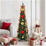 vidaXL Kunstkerstboom met 100 LED met standaard Groen 155 cm PVC