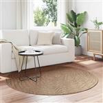 vidaXL Vloerkleden Rond Moiré AGIRA Naturel Ø 120 CM Polyester