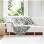 vidaXL Antislip deken van imitatie konijnenbont Olite 4 pcs Grijs