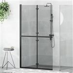 vidaXL Inloopdouchewand Zwart 110 x 6,5 x 190 cm