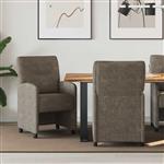 vidaXL Eetkamerstoelen met Wieltjes 2 pcs Donkergrijs 57 x 67 x 95 cm