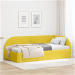vidaXL Hoekbedframe met hoofdeinde Geel 90 cm x 190 cm Fluweel