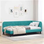 vidaXL Hoekbedframe Turquoise 100 x 200 cm Fluweel