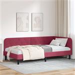 vidaXL Hoekbedframe Wijnrood 100 x 200 cm Fluweel