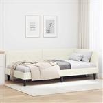 vidaXL Hoekbedframe Crème 90 x 200 cm Fluweel