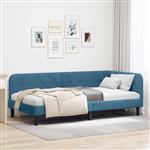 vidaXL Hoekbedframe Blauw 90 x 200 cm Fluweel