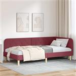vidaXL Hoekbedframe Wijnrood 90 x 190 cm Stof