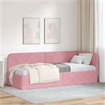 vidaXL Hoekbedframe Roze 80 x 200 cm Fluweel