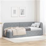 vidaXL Hoekbedframe Lichtgrijs 80 x 200 cm Stof