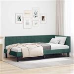 vidaXL Hoekbedframe met hoofdeinde Donkergroen 100 cm x 200 cm Fluweel