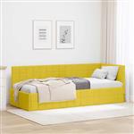 vidaXL Hoekbedframe met hoofdeinde Geel 80 cm x 200 cm Fluweel