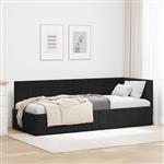 vidaXL Hoekbedframe met hoofdeinde Zwart 80 cm x 200 cm Fluweel