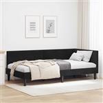 vidaXL Hoekbedframe met hoofdeinde Zwart 90 cm x 200 cm Fluweel