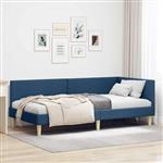 vidaXL Hoekbedframe Blauw 100 cm x 200 cm Stof en multiplex