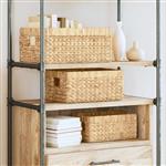 vidaXL Opslagmanden 3 pcs Naturel Waterhyacint