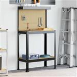 vidaXL Werkbank Zwart 81 x 41 x 145 cm Bewerkt hout en metaal