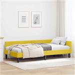 vidaXL Hoekbedframe met hoofdeinde Geel 80 cm x 200 cm Fluweel