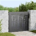 vidaXL Tuinpoort met slot Zwart 85 x 175 cm Poedergecoat staal