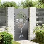 vidaXL Tuinpoort met slot Zwart 85 x 200 cm Poedergecoat staal