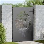 vidaXL Tuinpoort met slot Zwart 85 x 125 cm Poedergecoat staal