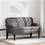 vidaXL Chesterfield Bank Grijs 119,5 x 64,5 x 75 cm Nep Leer
