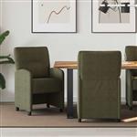 vidaXL Eetkamerstoelen met Wieltjes 2 pcs Leger groen 57 x 67 x 95 cm