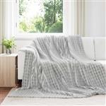 vidaXL Gooi Deken Grijs 270 x 240 cm Fleece